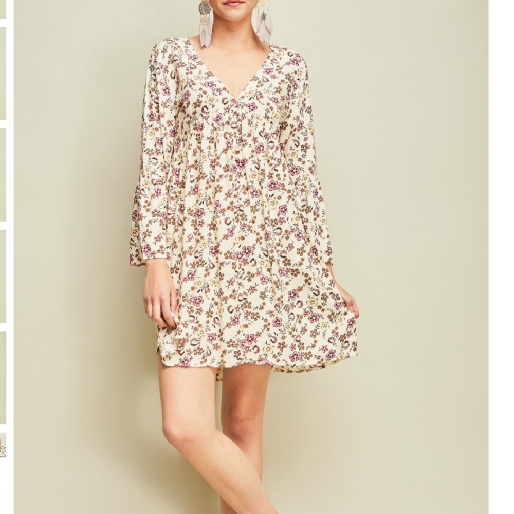 Laura Floral Print Babydoll Corset Style Lace - Picture 6 of 7